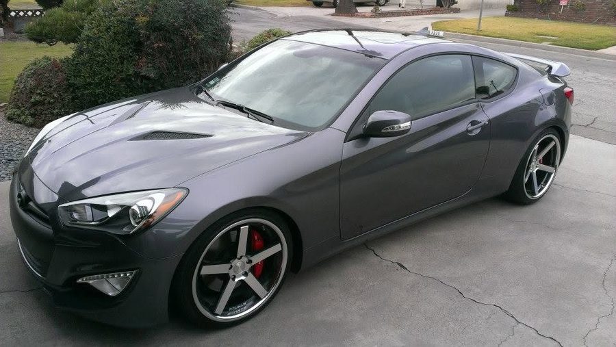 Gray sports coupe with tinted windows by TNT Window Tinting